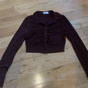 Isalis stretch collared top